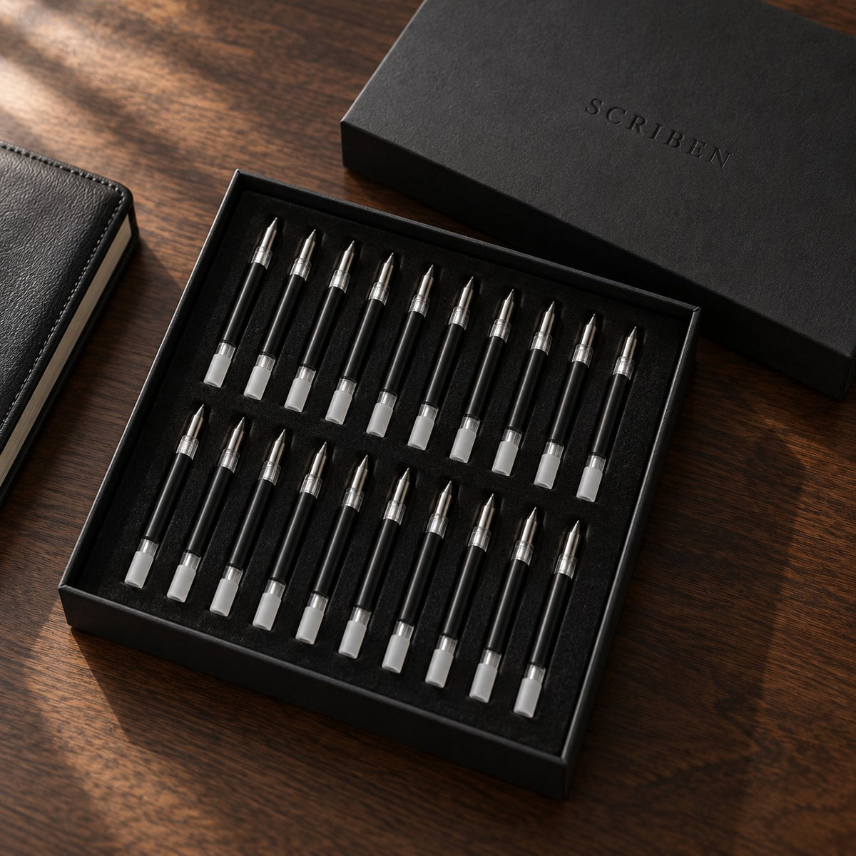 Scriben Refill Pack: 20 refills in a black presentation box
