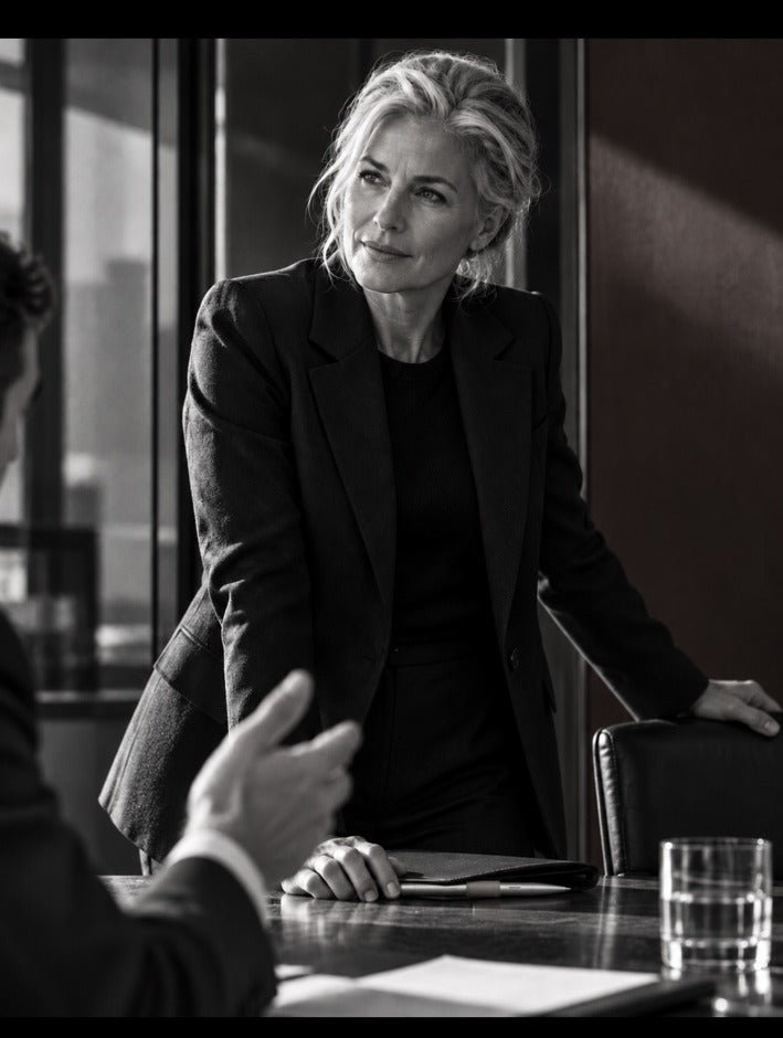 A senior executive in a board meeting