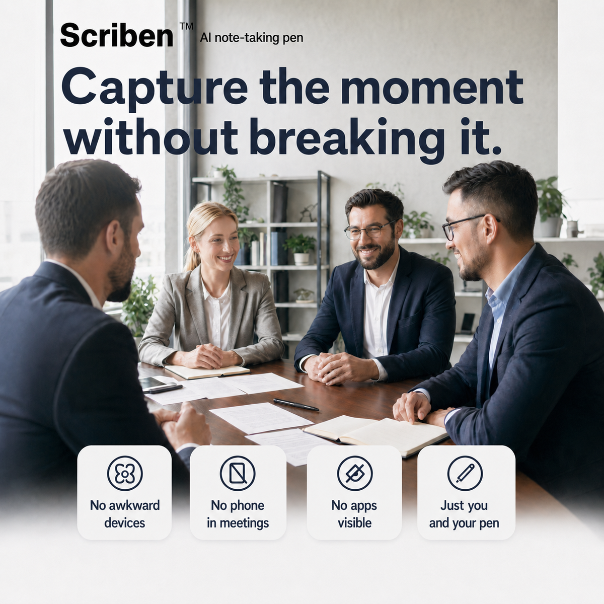 Scriben — 会議を録音・文字起こし・要約するAIペン