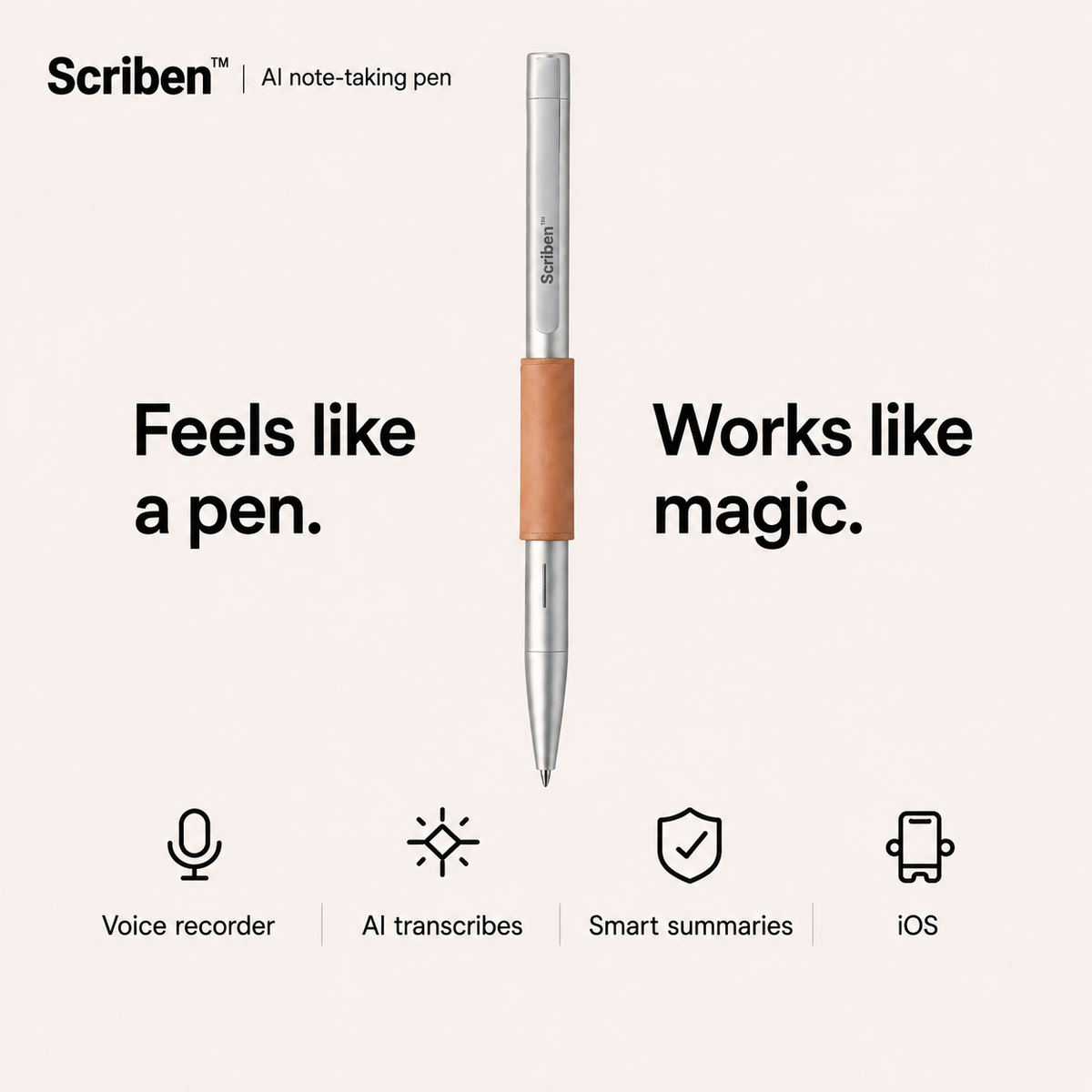 Scriben — 会議を録音・文字起こし・要約するAIペン